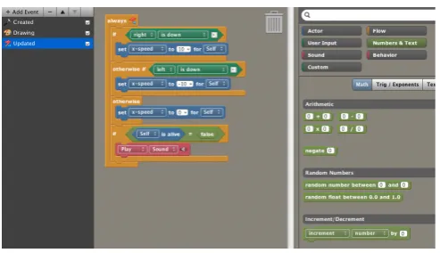 Figure 3. Stencyl’s visual programming language 