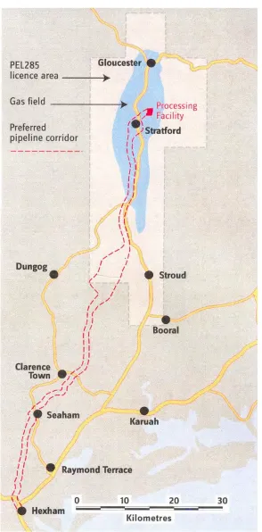 Figure 2.7: Proposed AGL Gloucester coal seam methane project [Source (Gloucester Coal Seam Gas Project, n.d.)] 