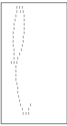 Figure 7.  A thinned binarized image of ‘e’ 