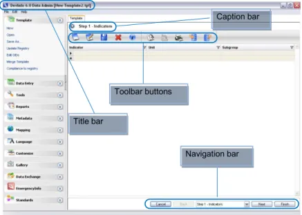 Fig. 3 Standard DA 6.0 user interface  The standard DA 6.0 user interface contains the following items (Fig.3): 