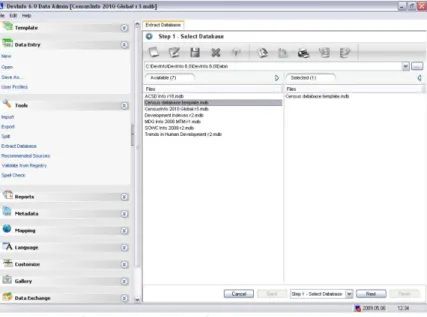Fig. 4.13 Selecting the database from which you wish to extract data 