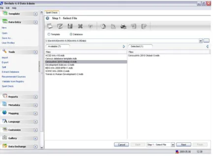 Fig. 4.18 Selecting a file to check for spelling 