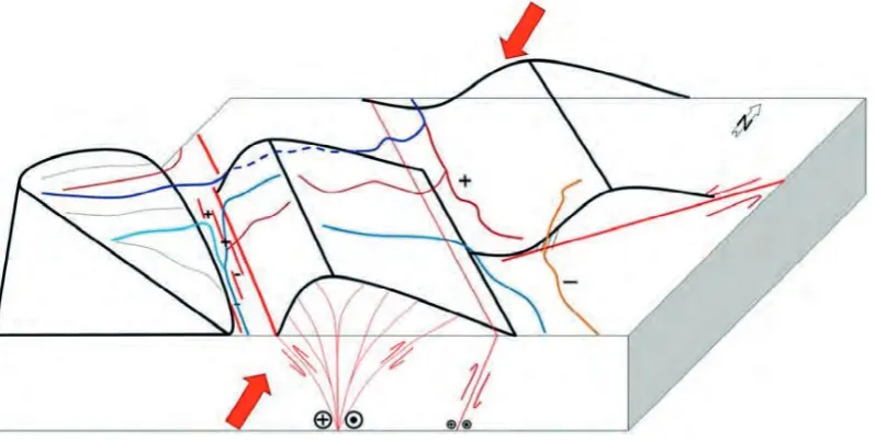 Figure 6. Plot of concavity index (l) as function of stream bearing for different lithostructuralsituations