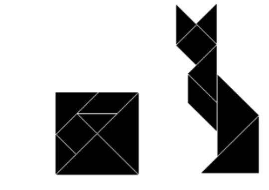 Figure 1. Tangrams as metaphor: Ordinary subtyping decomposes into components that recombine to yield naive subtyping.