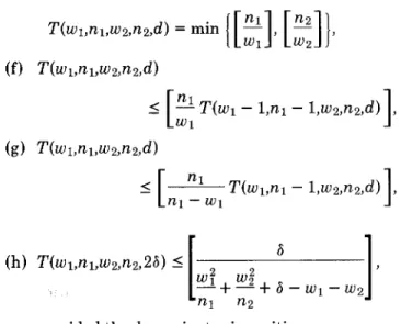 Table  II  gives the  bounds  on A(n,d,w).  Upper  bounds  marked with  an L  are obtained by linear  programming,  as  illustrated  by  Theorem  22