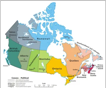 Fig. 1 The ten Canadian provinces and three territories (Yukon, Northwest and Nunavut)