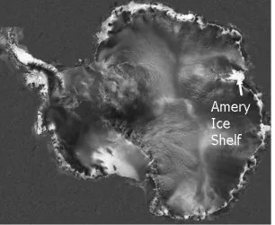 Fig. 1. Image of Antarctica showing the location of the Amery Ice Shelf (courtesy of NASA – Goddard Space Flight Center Scientific Visualization Studio)