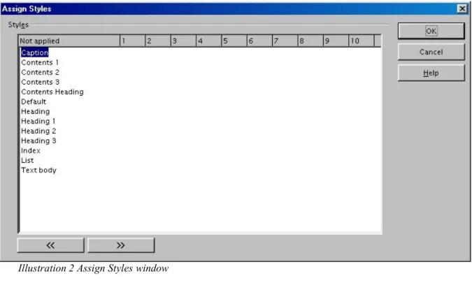 Illustration 2 Assign Styles window