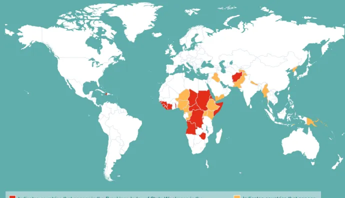 Figure 3: Global Distribution of Drought Risk - Mortality   