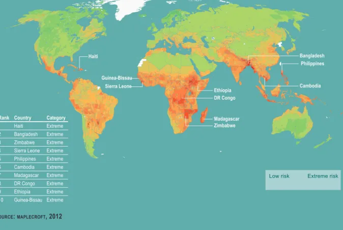 Figure 5: Global distribution of multiple hazards mortality risk