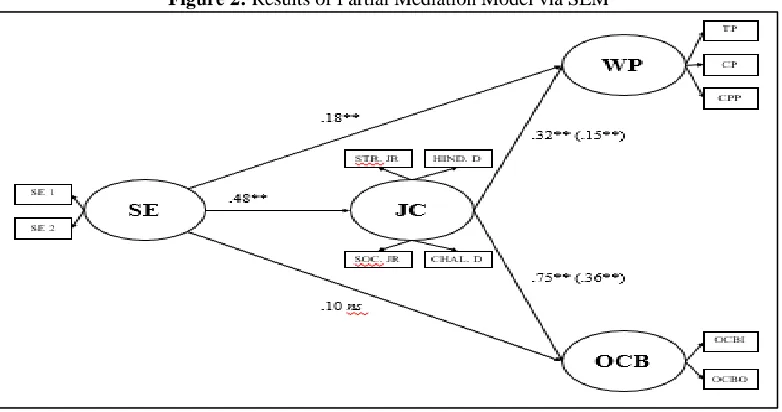 Figure 2: Results of Partial Mediation Model via SEM  