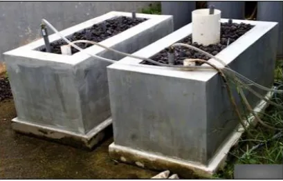 Fig. 1 - The pilot scale of horizontal-flow EAFS system at site location