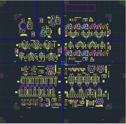 Figure 2.3   Mask layout - the final design including all the layers superimposed showing 