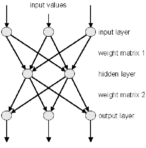 Figure 1: An example of the structure of an artiﬁcial neutral network.Fig ur e 6 .9 : An e x a mple o f t he s t r uc t ur e o f a n a r t iﬁc ia l ne ut r a l ne t w o r k[2 1 ].