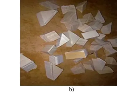 Fig. 2. First: control mix without additions. Second: Concrete of 10, 15, 20, 25 and 30% sawdust waste