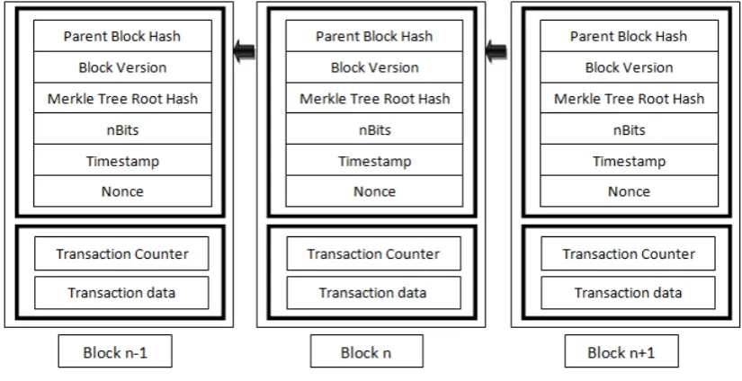 Fig. 1 - A blockchain structure.