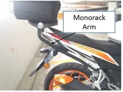 Fig. 1 - Honda RS 150 heavy-duty monorack arm