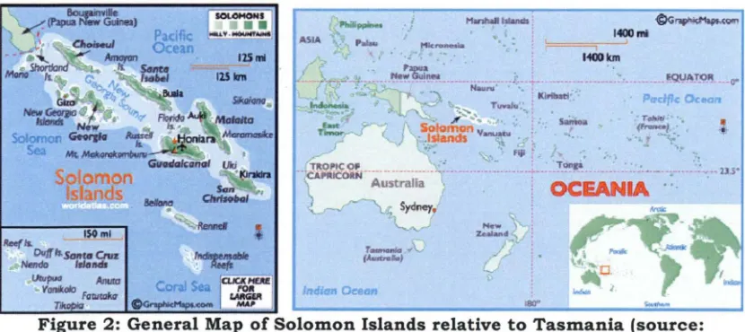 Figure r. 2: General Map of Solomon Islands relative to -
