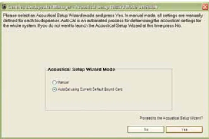 Figure 50. Acoustical Setup Wizard Mode default setting for  Network Interface Device without sound card