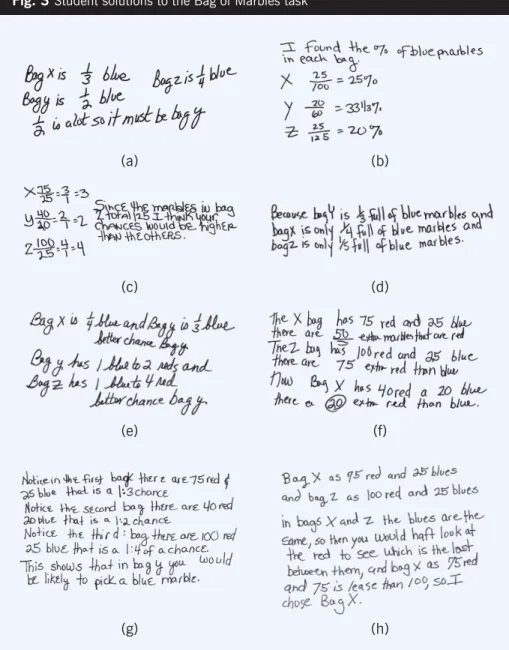 Fig. 3  Student solutions to the Bag of Marbles task