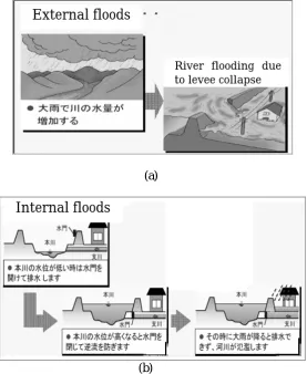 Figure 2(B)  Illustration of external and internal floods  Illustration of external and internal floods (b)  Illustration of external and internal ﬂoods.Figure 2