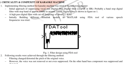 Fig. 1. Filter design using FDA tool Following results were achieved through the filtering method: 