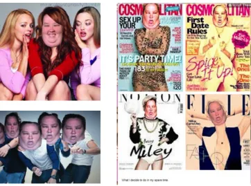 Figure 4.9 June’s face on famous thin bodies 