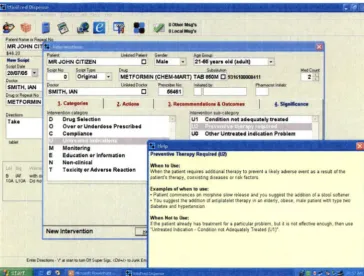 FIGURE 4-4: HELP SCREEN FOR THE WINIFRED INTERVENTION INTERFACE 