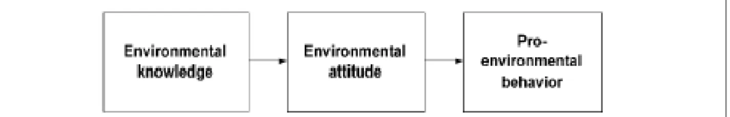 Figure 2.1: A linear model of pro-environmental behaviour [reproduced from Kolmuss and  Agyeman 2002] 