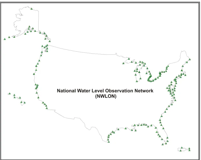 Figure 9.  Locations of U.S. NWLON tide stations.