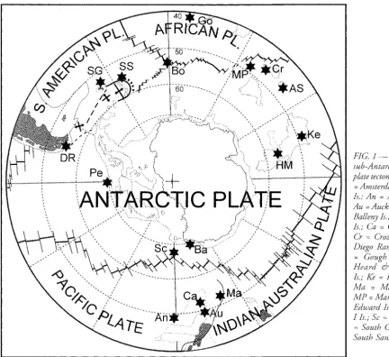 FIG.I-Islandsofthe sub-Antarctic in their 