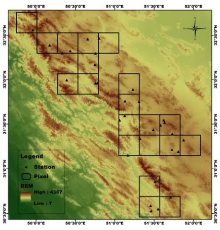 Fig. 1 Study area with snow stations 