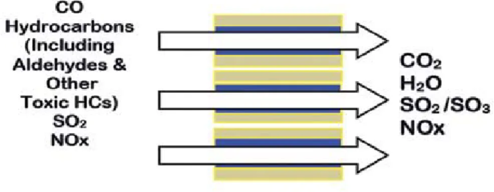 Figure 1.  Diesel Oxidation Catalyst (DOC)  Flow through monolith with catalytic coating