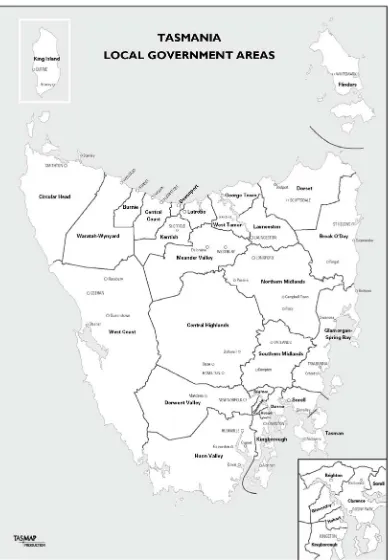 Figure 1. Local government areas in Tasmania. 