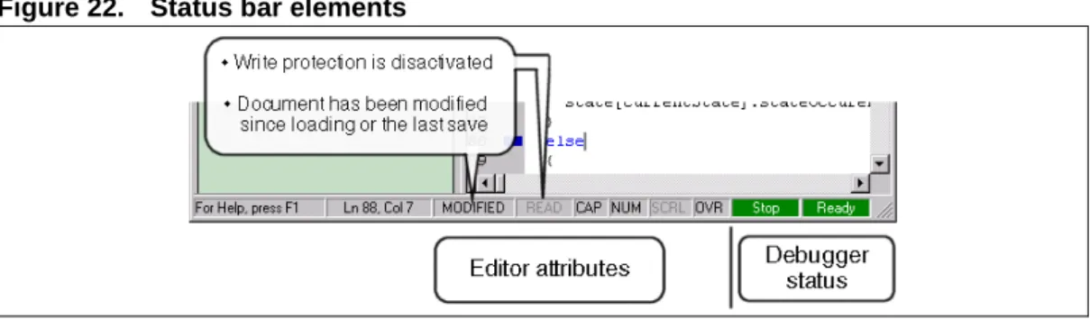 Figure 22. Status bar elements