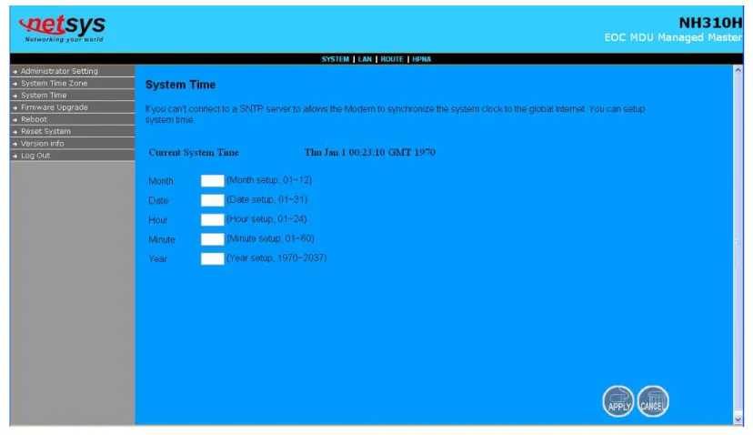 Figure 4.3.3 System Time Configuration 