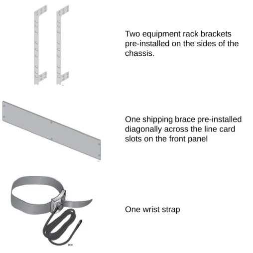 Figure 33. Components of the AT-SBx8112 Chassis (Continued)Two equipment rack brackets pre-installed on the sides of the chassis.