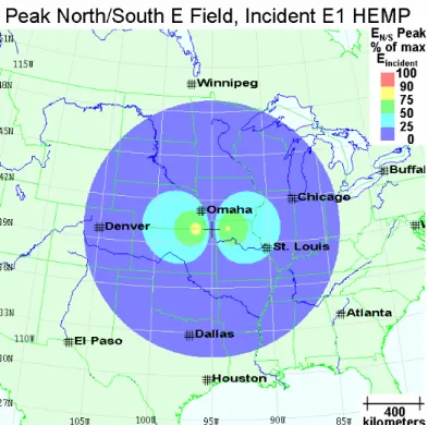 Figure 2-19. Sample E north/south horizontal component contours.  This and the next figure break down  the horizontal term (Figure 2-18) into two components