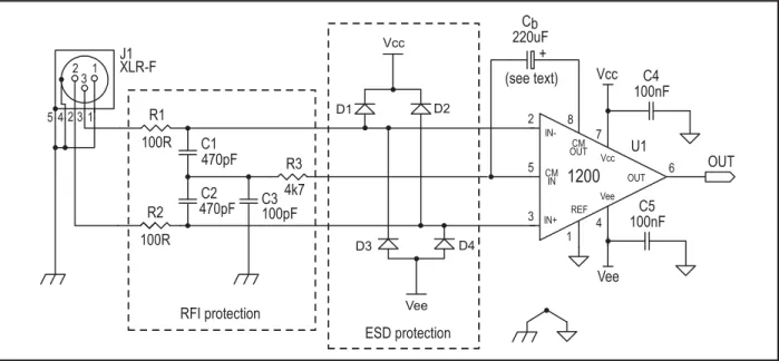 Figure 14. RFI and ESD protection for the 1200