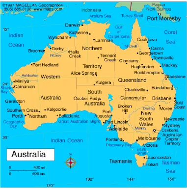 Figure 4.1 Map of Australia 
