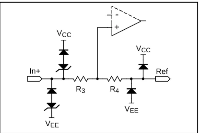 Figure 5. Zero dB line receiver 6312+In-In9k9k59k9kU11240 Output74SenseVoutRefVCCVEEIn+In-+In+RefVCCVEEVCCVEER3R4