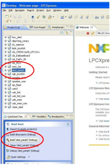 Figure 14 – LPCXpresso Build button 