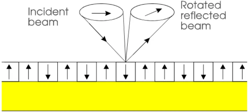 Figure 12.3. Kerr rotation from vertical magnetization..