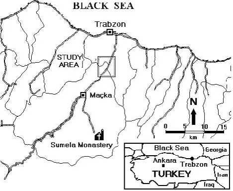 Fig. 1. Location map of study area (Yalcinkaya and Bayrak, 2003).