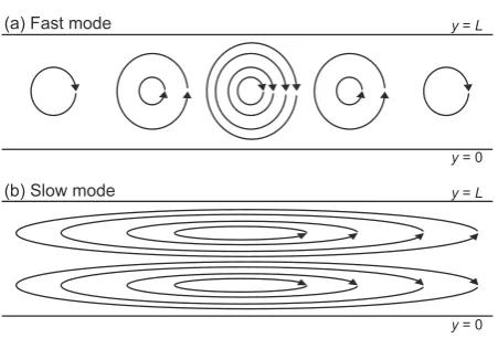 Figure 1 (b) shows a pair of vortices of large scale. When xand y are taken as the poloidal and radial directions, respec-tively, the fast mode is coincident with a solitary envelopestructure localized in the poloidal direction (a streamer).This model also predicts the existence of large-scale vor-tices having doubled value of ky compared to the fast mode.