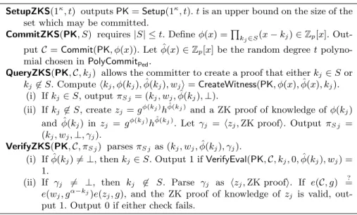 Fig. 2. A nearly ZKS scheme based on PolyCommit Ped .