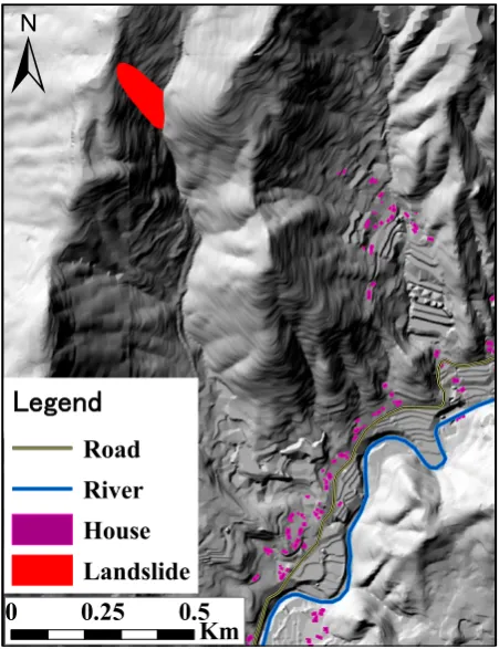 Fig. 6. (a) Schematics of the landslide. (b) Longitudinal proﬁle ofAA-section.