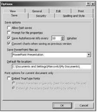 Figure 2.1. No Check Next to “Allow fast saves”