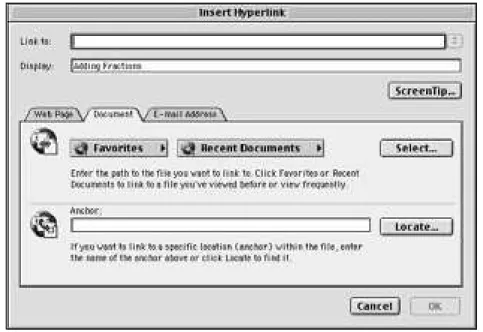 Figure 2.8. In sert Hyperlink Di alog in PowerPoint 2001