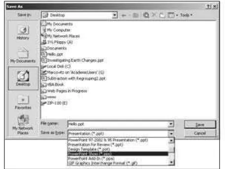 Figure 2.14. Sav ing a File As a PowerPoint Show